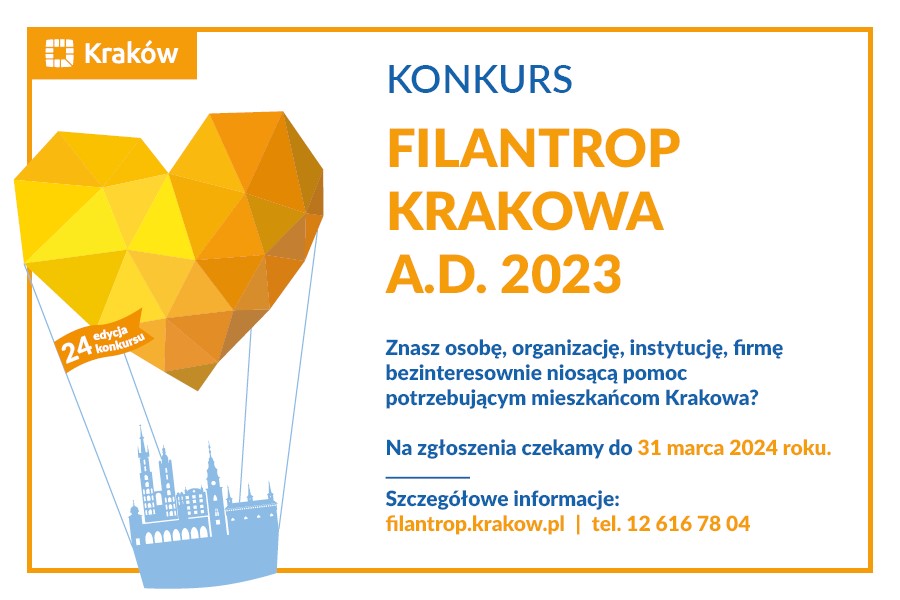 Plakat konkursu Filantrop Krakowa