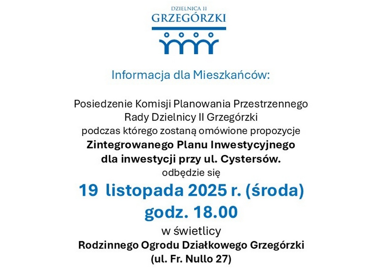 Posiedzenie Komisji Planowania Przestrzennego Rady Dzielnicy II Grzegórzki