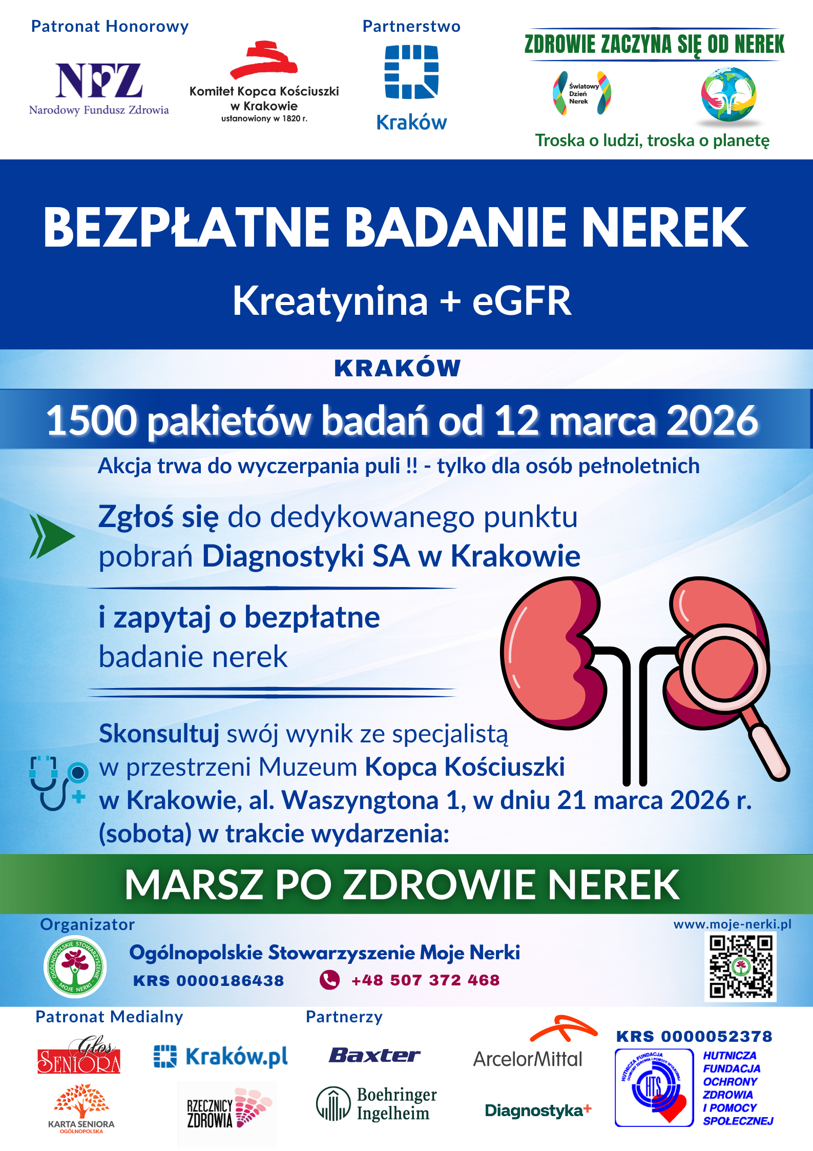 Bezpłatne badania profilaktyczne nerek w Krakowie