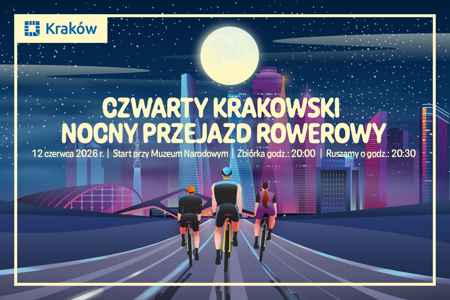 Baner: Krakowski Nocny Przejazd Rowerowy